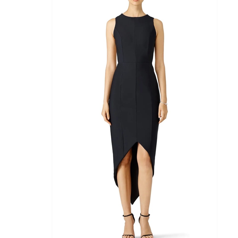 Misha Collection Siran Backless Gown Size 4 Black Evening/Event Dress Asymmetric